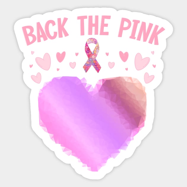 Back The Pink, Cancer Ribbon, Cancer Support Sticker by CoolandCreative